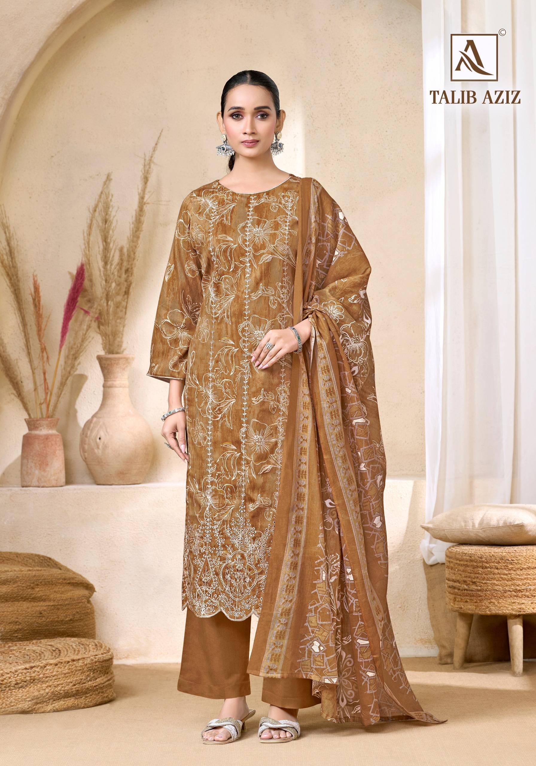 TALIB AZIZ By Alok Suit Beautiful Festive Suits Stylish Colorful Fancy Casual Wear Pure Zam Cotton Dresses At Wholesale Price